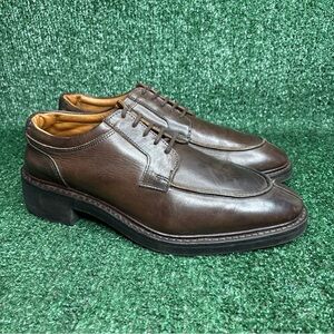 Allen Edmonds "DENALI" Men Leather Split-Toe Derby 8 D Brown USA 5784 Block Heel
